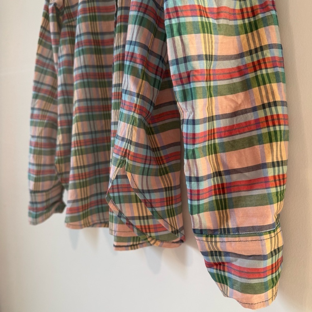 J. Crew Classic Pink Plaid Silk and Cotton Preppy Women’s Shirt - Picture 6 of 11